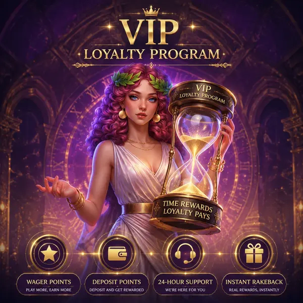 Giocatore che guadagna punti puntata attraverso il programma fedeltà VIP Lira Spin con premi clessidra dorata